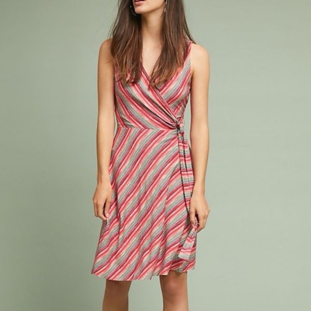 Francesca's Alya Kaya Striped Faux Wrap
Dress